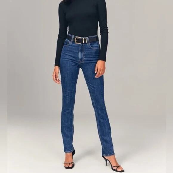 Abercrombie & Fitch 90s Slim Straight Ultra High Rise Dark Wash 26 - Picture 1 of 4